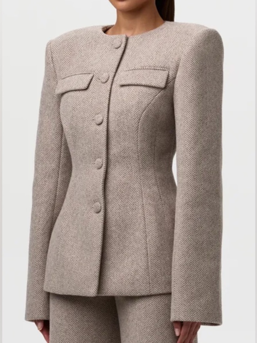 Naked wardrobe CHEVRON SUITED BUTTON UP BLAZER